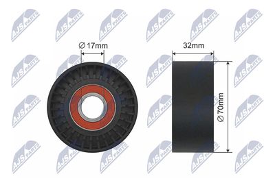 Deflection Pulley/Guide Pulley, V-belt NTY RNK-BM-020