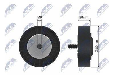 Deflection Pulley/Guide Pulley, V-belt NTY RNK-BM-026