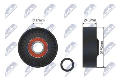 Deflection Pulley/Guide Pulley, V-belt NTY RNK-BM-029