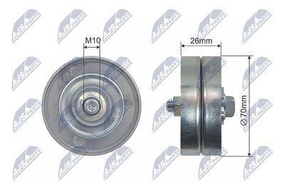 Tensioner Pulley, V-belt NTY RNK-BM-037