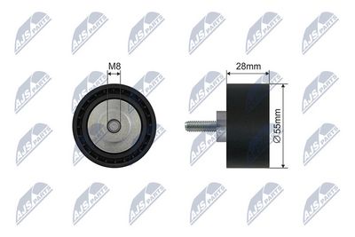 Tensioner Pulley, V-ribbed belt NTY RNK-BM-045
