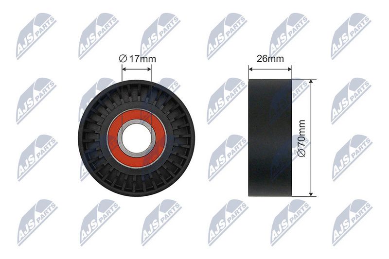 NTY RNK-BM-046 Tensioner Pulley, V-ribbed belt