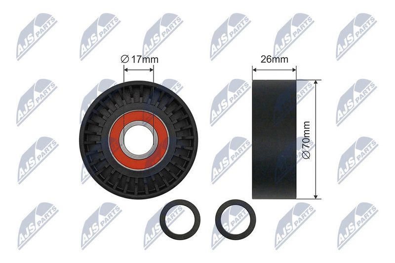 NTY RNK-BM-048 Tensioner Pulley, V-ribbed belt
