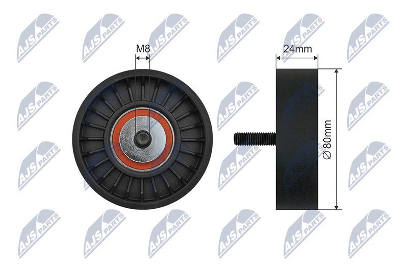 NTY RNK-BM-051 Tensioner Pulley, V-ribbed belt