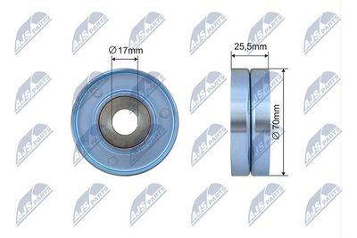 Tensioner Pulley, V-ribbed belt NTY RNK-BM-054