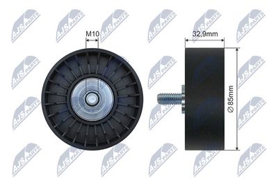 Tensioner Pulley, V-ribbed belt NTY RNK-BM-056