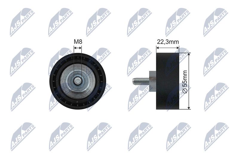 NTY RNK-BM-067 Deflection/Guide Pulley, V-ribbed belt