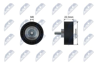 Deflection/Guide Pulley, V-ribbed belt NTY RNK-BM-067