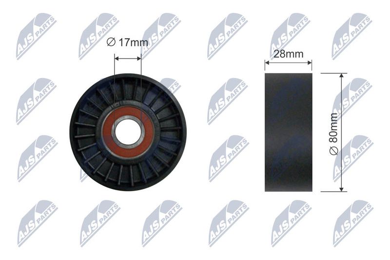 NTY RNK-BM-068 Deflection/Guide Pulley, V-ribbed belt