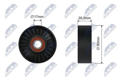 Tensioner Pulley, V-ribbed belt NTY RNK-CH-009A
