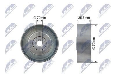 Tensioner Pulley, V-ribbed belt NTY RNK-CH-013
