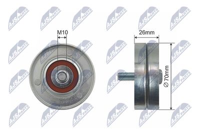 Deflection/Guide Pulley, V-ribbed belt NTY RNK-CH-020