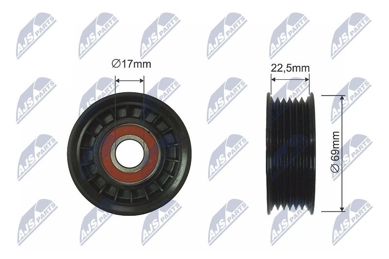 NTY RNK-CH-025 Deflection/Guide Pulley, V-ribbed belt