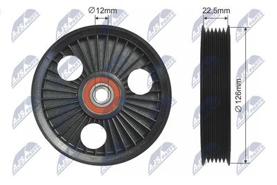 Deflection/Guide Pulley, V-ribbed belt NTY RNK-CH-026