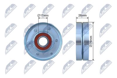 Tensioner Pulley, V-ribbed belt NTY RNK-CH-036