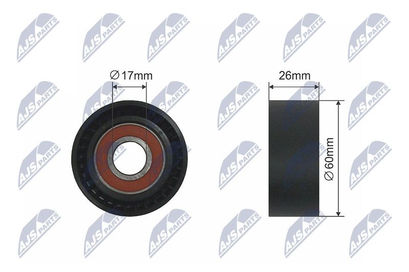 NTY RNK-CT-011 Tensioner Pulley, V-ribbed belt