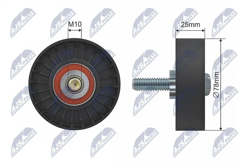 NTY RNK-CT-025 Deflection/Guide Pulley, V-ribbed belt