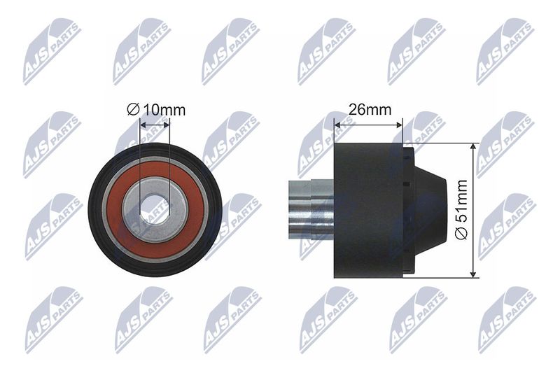 NTY RNK-CT-028 Deflection/Guide Pulley, V-ribbed belt