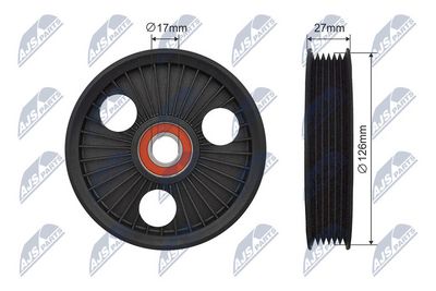 Tensioner Pulley, V-ribbed belt NTY RNK-CT-049