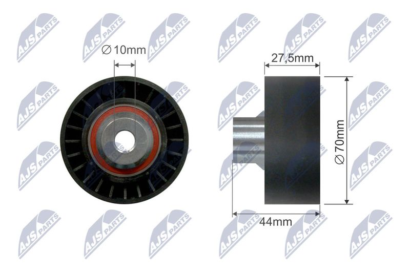 NTY RNK-CT-065 Deflection/Guide Pulley, V-ribbed belt