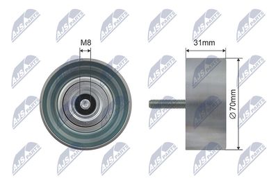 Deflection/Guide Pulley, V-ribbed belt NTY RNK-DW-005