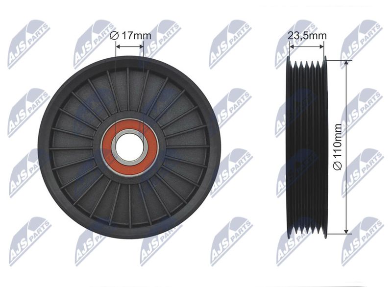 NTY RNK-DW-008 Deflection/Guide Pulley, V-ribbed belt