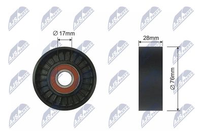 Tensioner Pulley, V-belt NTY RNK-DW-010