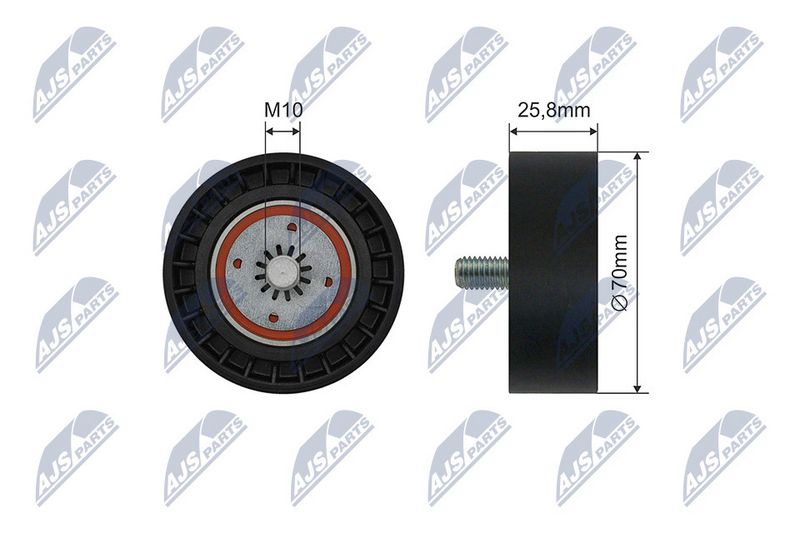 NTY RNK-DW-015 Deflection/Guide Pulley, V-ribbed belt