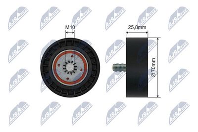 Deflection/Guide Pulley, V-ribbed belt NTY RNK-DW-015