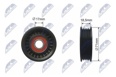 Tensioner Pulley, V-belt NTY RNK-FR-036