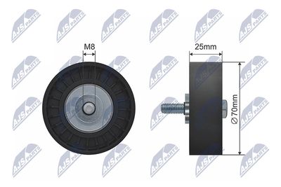 Deflection Pulley/Guide Pulley, V-belt NTY RNK-FR-047