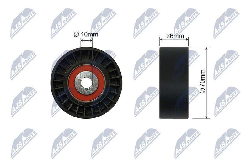NTY RNK-FR-058 Tensioner Pulley, V-ribbed belt