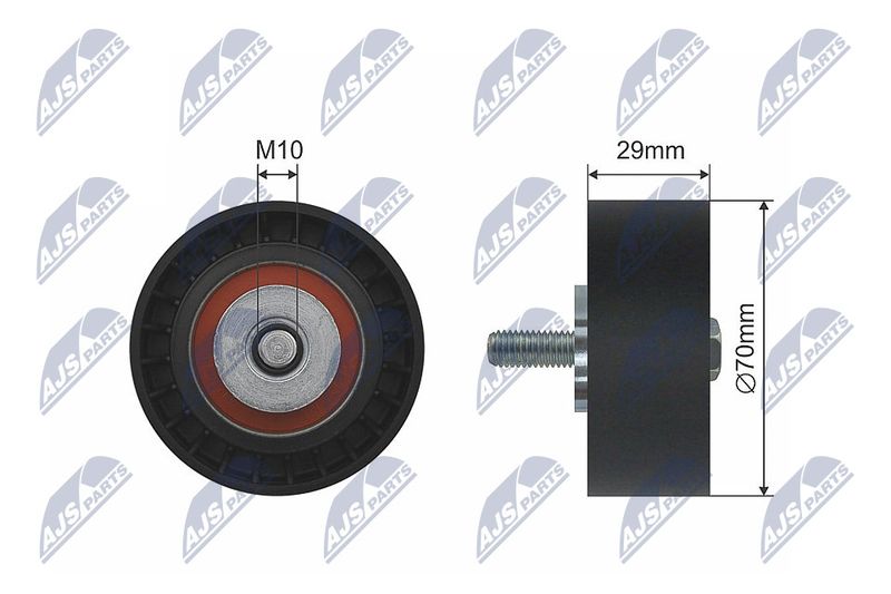 NTY RNK-FT-003 Deflection/Guide Pulley, V-ribbed belt