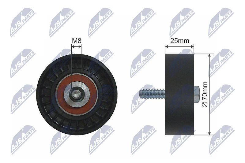 NTY RNK-FT-007 Deflection/Guide Pulley, V-ribbed belt