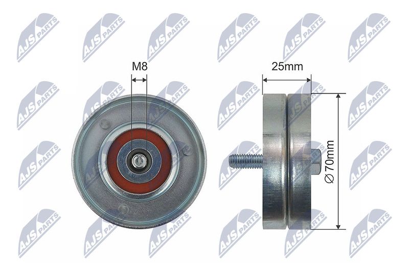 NTY RNK-FT-008 Deflection/Guide Pulley, V-ribbed belt