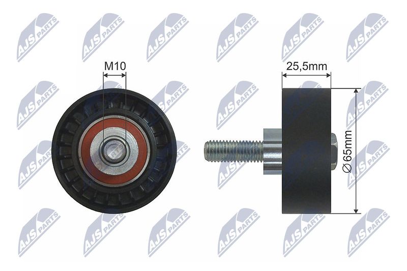 NTY RNK-FT-009 Deflection/Guide Pulley, V-ribbed belt
