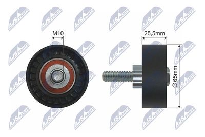 Deflection/Guide Pulley, V-ribbed belt NTY RNK-FT-009
