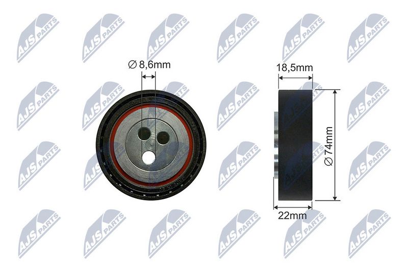 NTY RNK-FT-020 Tensioner Pulley, V-ribbed belt
