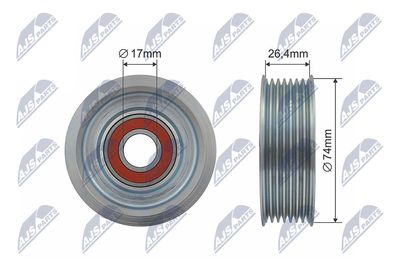 Deflection Pulley/Guide Pulley, V-belt NTY RNK-HD-019