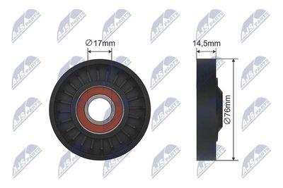 Tensioner Pulley, V-belt NTY RNK-HD-020