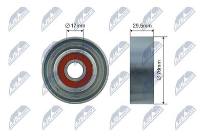Tensioner Pulley, V-ribbed belt NTY RNK-HD-025