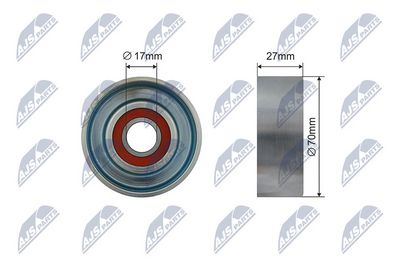 Tensioner Pulley, V-ribbed belt NTY RNK-HD-026
