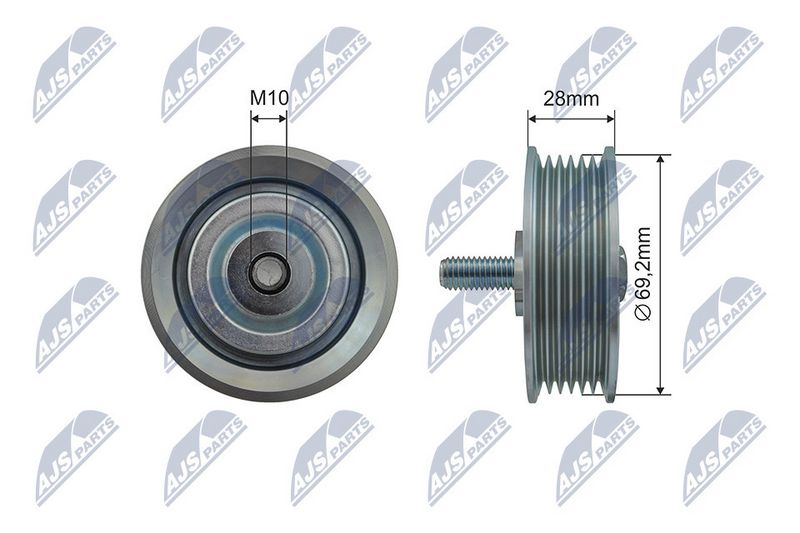 NTY RNK-HD-028 Deflection/Guide Pulley, V-ribbed belt