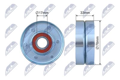 Tensioner Pulley, V-ribbed belt NTY RNK-HD-029