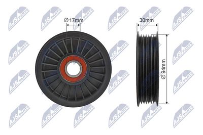 Tensioner Pulley, V-ribbed belt NTY RNK-HD-031