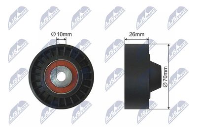 Deflection/Guide Pulley, V-ribbed belt NTY RNK-HY-514