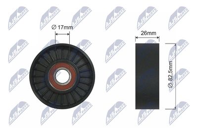 Deflection Pulley/Guide Pulley, V-belt NTY RNK-HY-517
