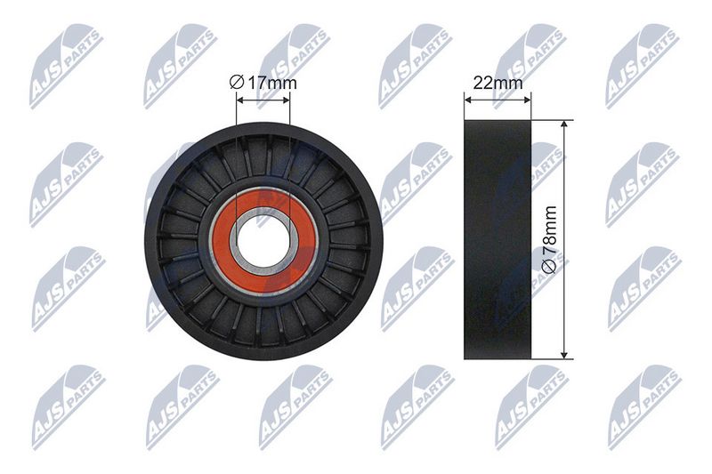NTY RNK-KA-012 Tensioner Pulley, V-ribbed belt
