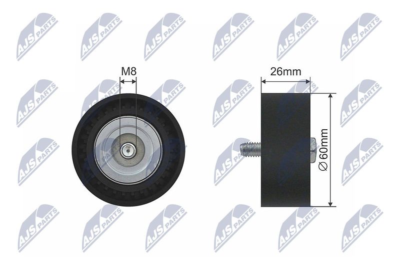 NTY RNK-LR-009 Deflection/Guide Pulley, V-ribbed belt
