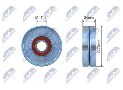 Tensioner Pulley, V-belt NTY RNK-LR-011